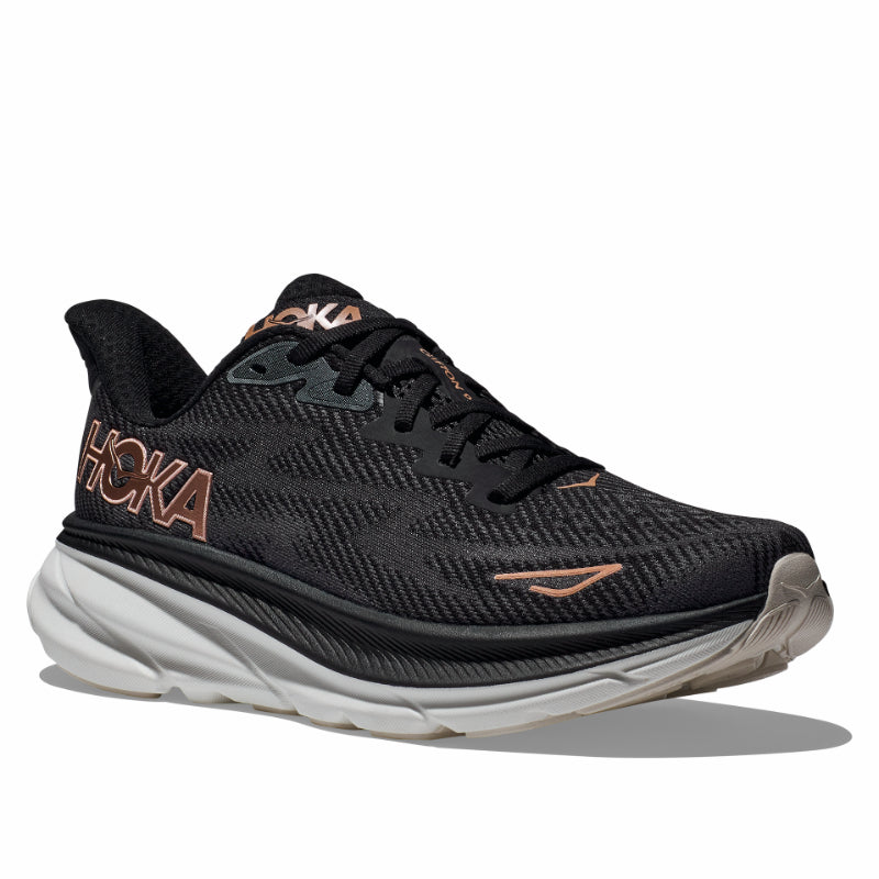 Women’s HOKA Clifton 9 – Black/Rose Gold (BRGL) - Waxberg's Walk Shoppe